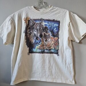 Vintage Wolf Nature T-Shirt Men's Size  XL Single Stitch Eco Sport